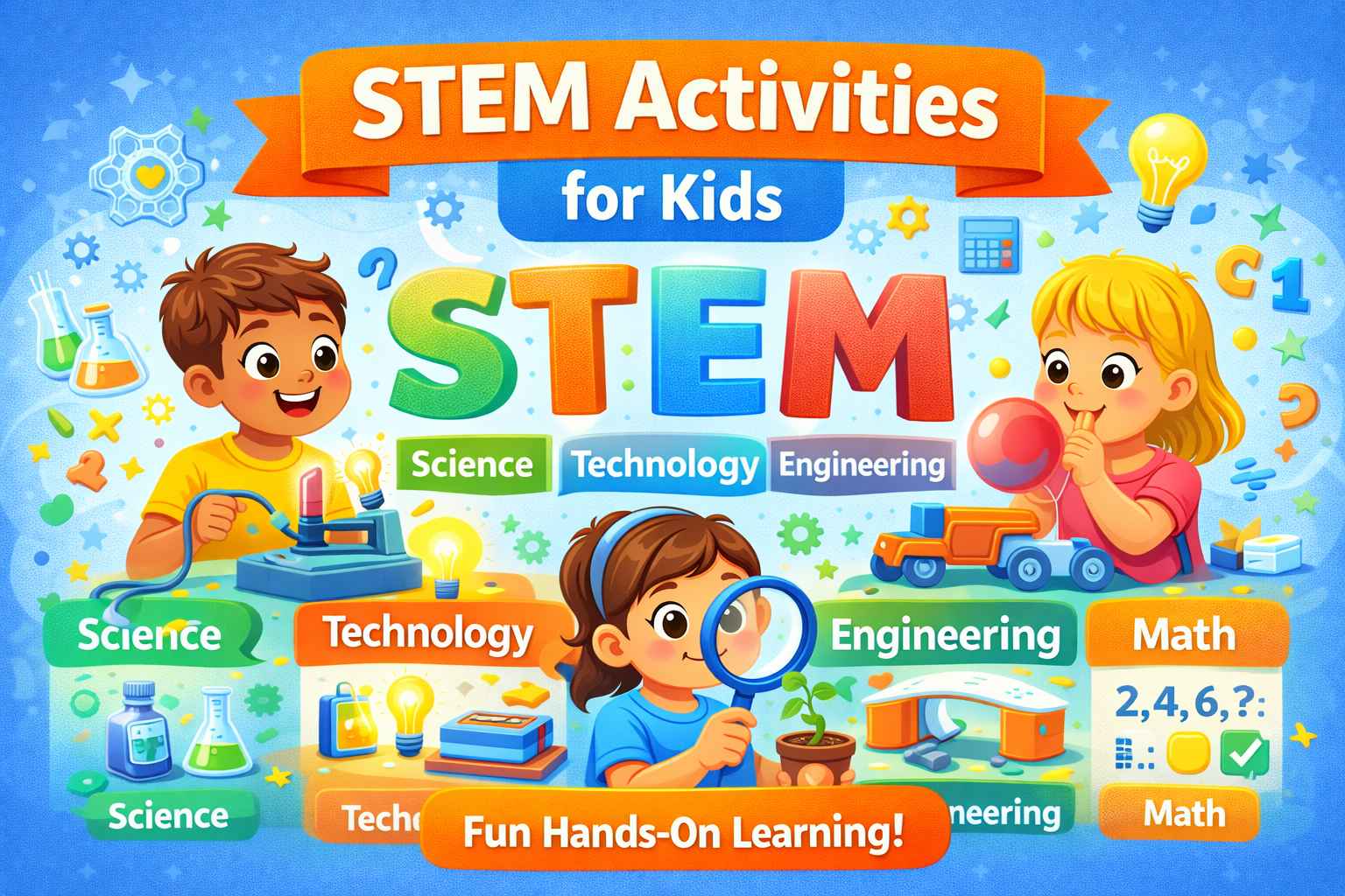 Fun STEM activities for kids with hands-on science, technology, engineering and math learning