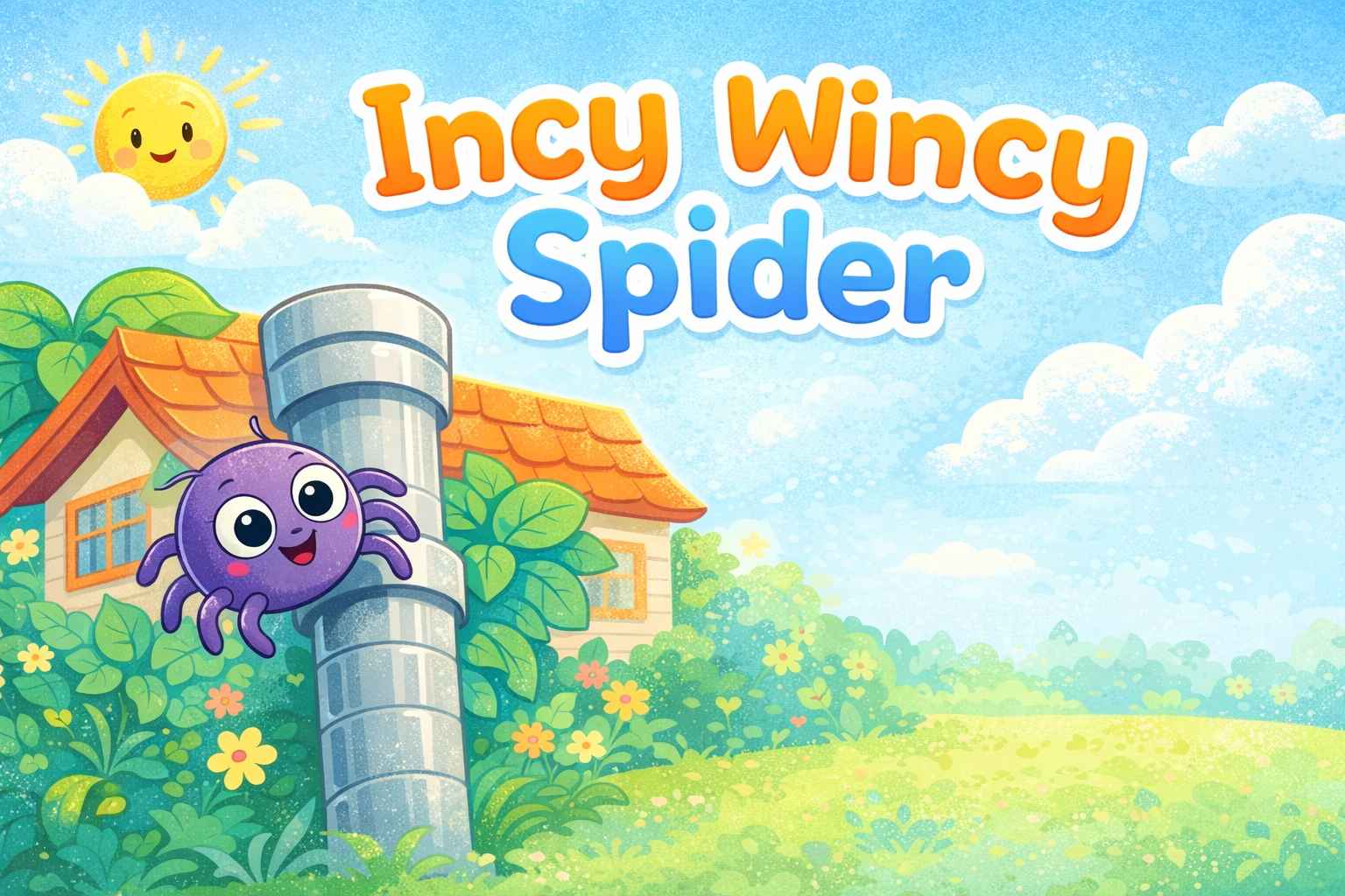 Incy Wincy Spider nursery rhyme poem poster for kids